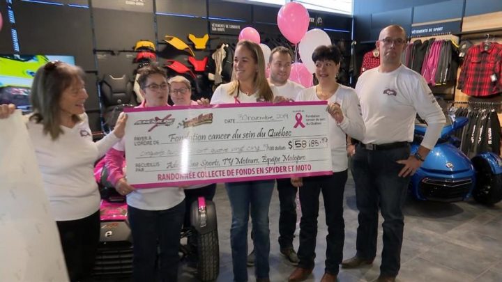 Remise d’un montant de 58 185.52$ à la Fondation cancer du sein du Québec