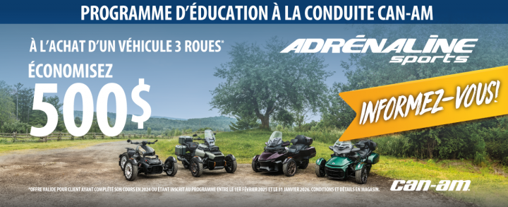 Promo Programme d’Éducation à la conduite 3 roues Can-Am